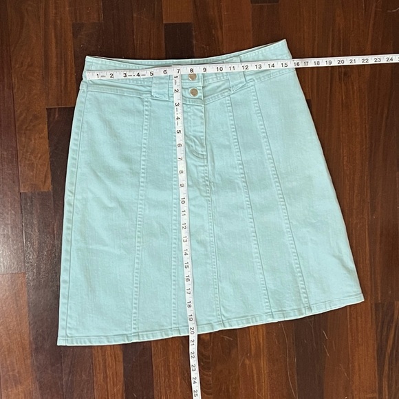 Christopher & Banks Green Mini Denim Jean Skirt Size 8 Women’s - Picture 4 of 6